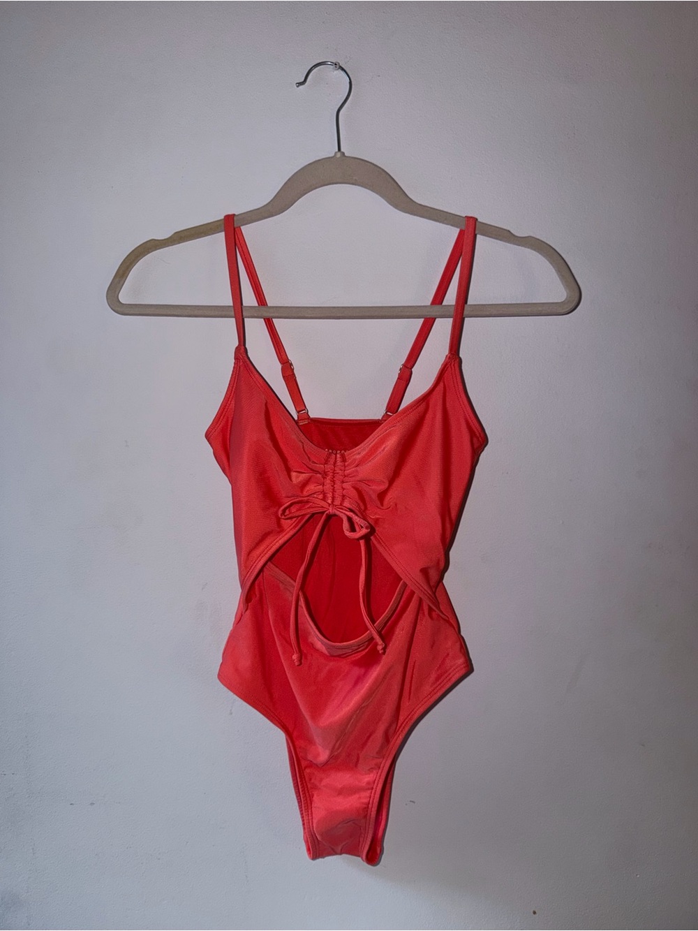 Aeropostale Coral One-Piece Swimsuit with Adjustable Straps